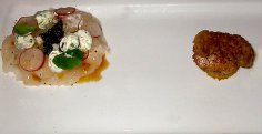 Coquilles,gerookte paling en st.Jacobs Rossini